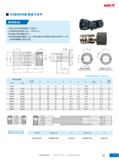 GR and HR precision universal joints