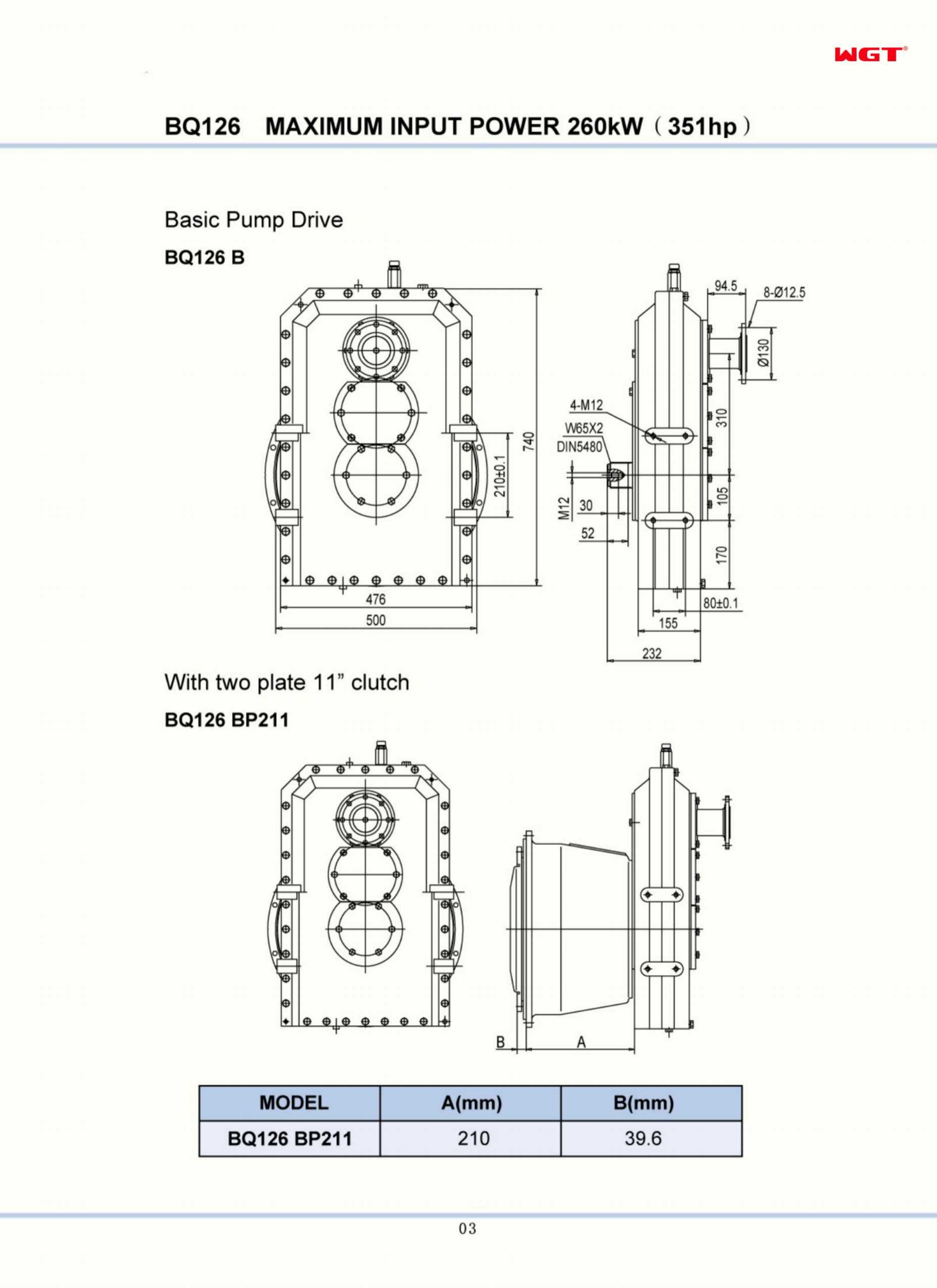 BQ126 B up to 260kW(351hp)