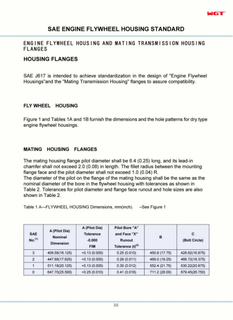 SAE ENGINE FLYWHEEL HOUSING STANDARD