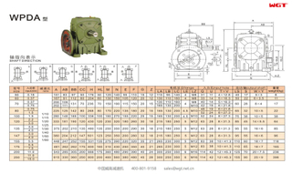 WPDA250 worm gear reducer single speed reducer