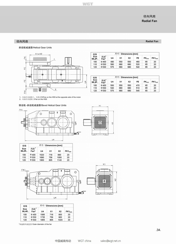 WGT_ML2P..100-140 Industrial Gear Box 