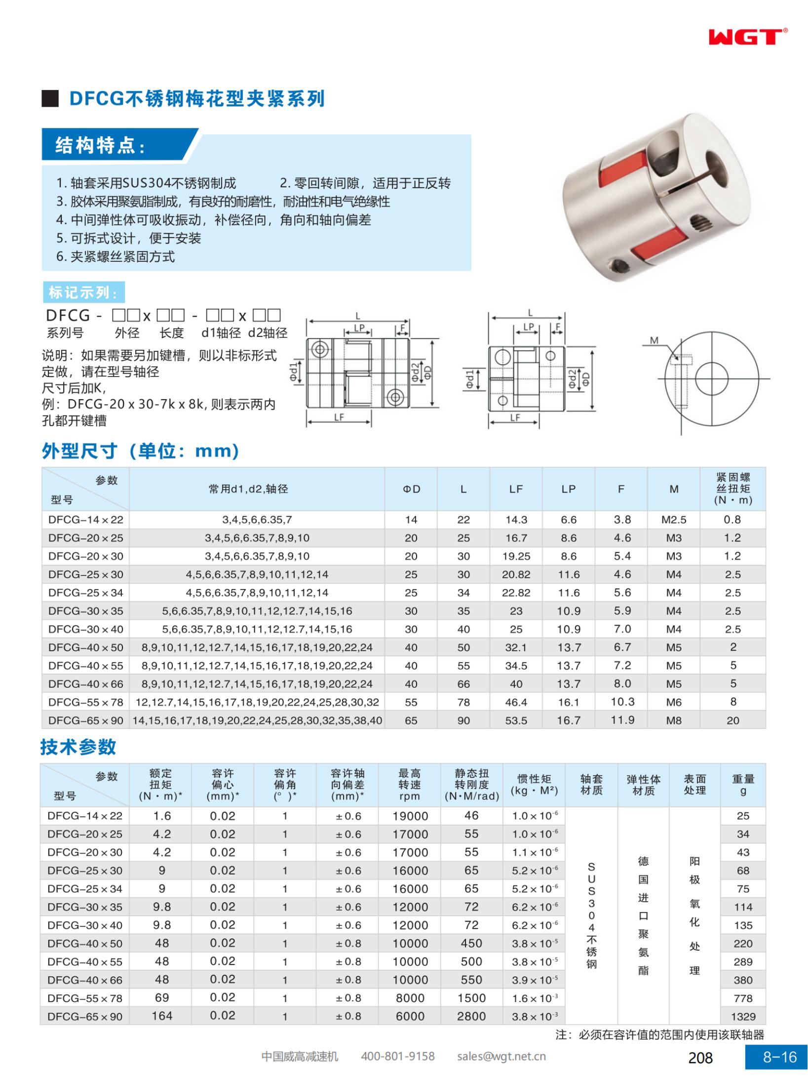 DFCG stainless steel plum blossom clamping series