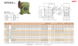 WPDKS175 worm gear reducer single speed reducer