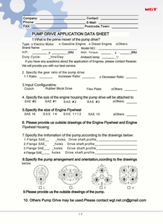 PUMP DRIVE APPLICATION DATA SHEET