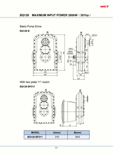 BQ126 MAXIMUM INPUT POWER 260kW ( 351hp )